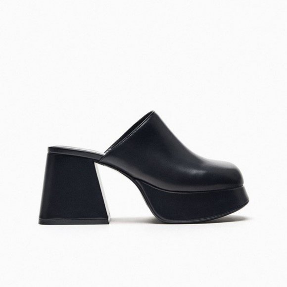 heeled platform mules zara